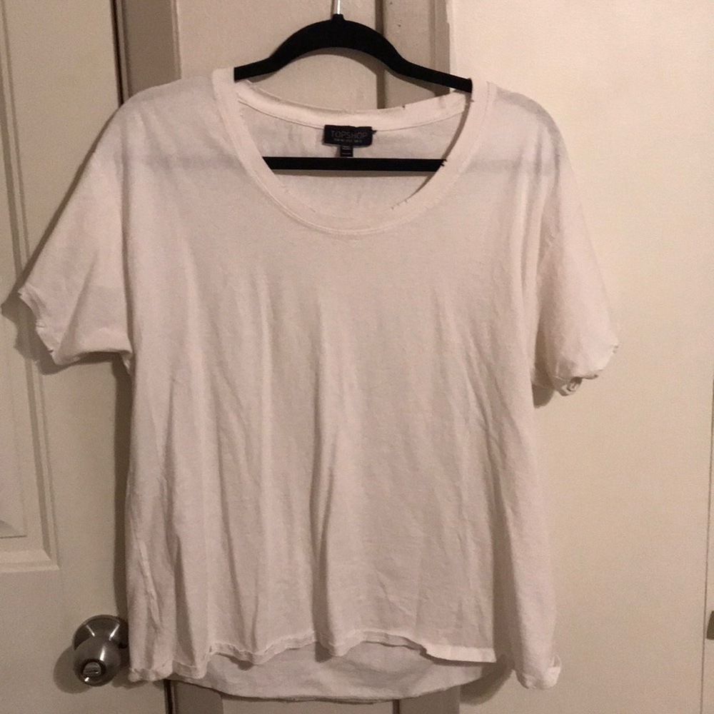 Top shop nibbled white tee
